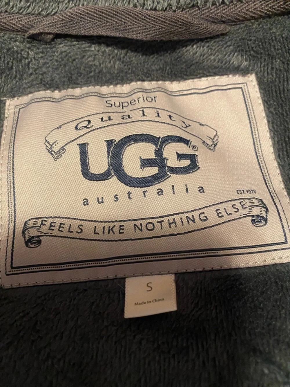 UGG Women's Charcoal Plush Shawl Collar Robe